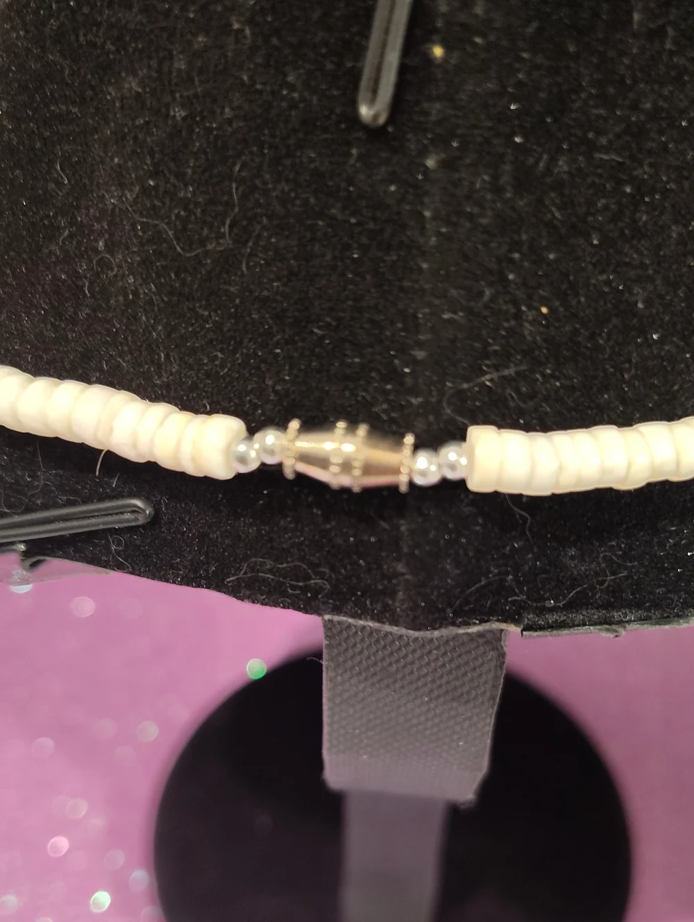 White Puka Shell Heishi Bead surfer necklace 16